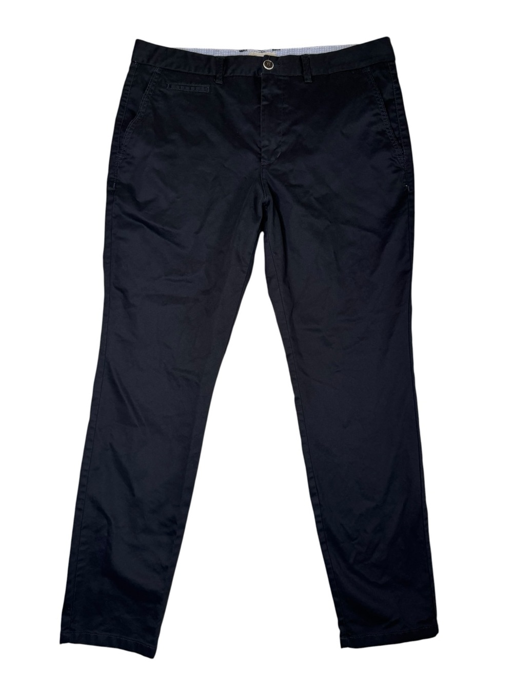 Perk Clothing Slim Fit Stretch Flat Front Chino Pants Black Men's Size 38x32